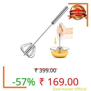 DLEST Hand Blender | Stainless Steel Automatic Blender | Hand Blender for Kitchen | Butter Milk & Lassi Maker | Mixer Hand Blender | Egg Beater Mixer | Silver 9inch