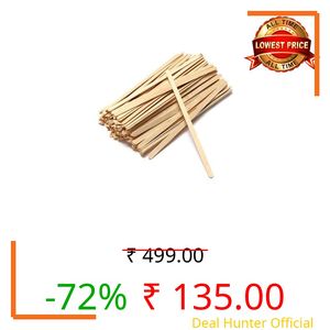 HushLush Disposable Birchwood Coffee/Tea Stirrer Sticks | Bamboo Stirrer| Stir Sticks for Hot Beverages | Craft Stick with Round End| Eco-Friendly| (100PCs, 5.5 in)