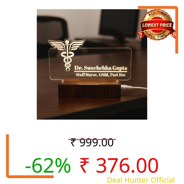 DON'T JUDGE ME CUSTOMISED Doctor Lamp with Doctors Name and Design | Personalized Gift for Doctors (Warm White Color LED Light) (Doctor-3)