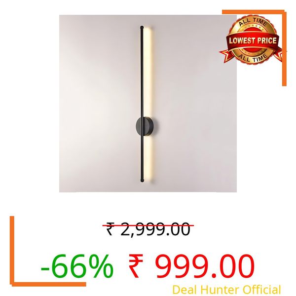 FILLISKA Led Wall Highlighter Light, 3-in-1 Colour Changing, Luxurious Wall Decor (12 Watt Sleek Black-098) Aluminium