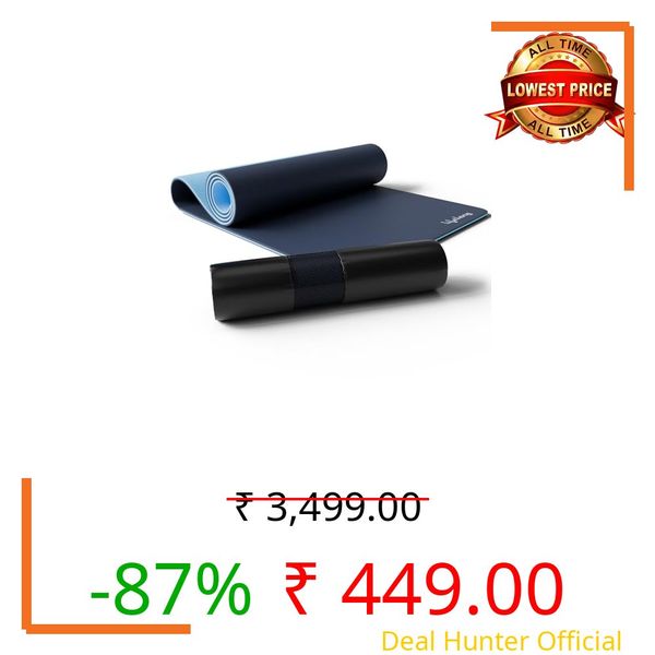 Lifelong 6mm Dual Color TPE Material Anti-Slip Yoga Mat for Home, Gym, Yoga, Workout and Exercise for Women & Men (6 Months Warranty,Llym115), Navy Blue/Blue