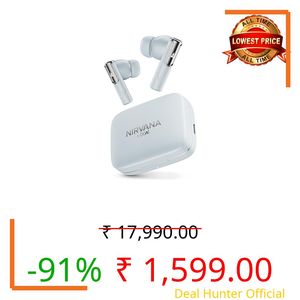 Boat Nirvana Ivy, 50dB Hybrid ANC, 360º Spatial Audio, Dynamic Head Tracking,Fast Charge,App Support, 50HRS Battery, v5.3 Bluetooth Earbuds, TWS Ear Buds Wireless Earphones with mic (Quartz Cyan)