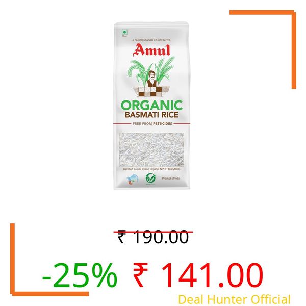 Amul Organic Basmati Rice Bag, 1 kg