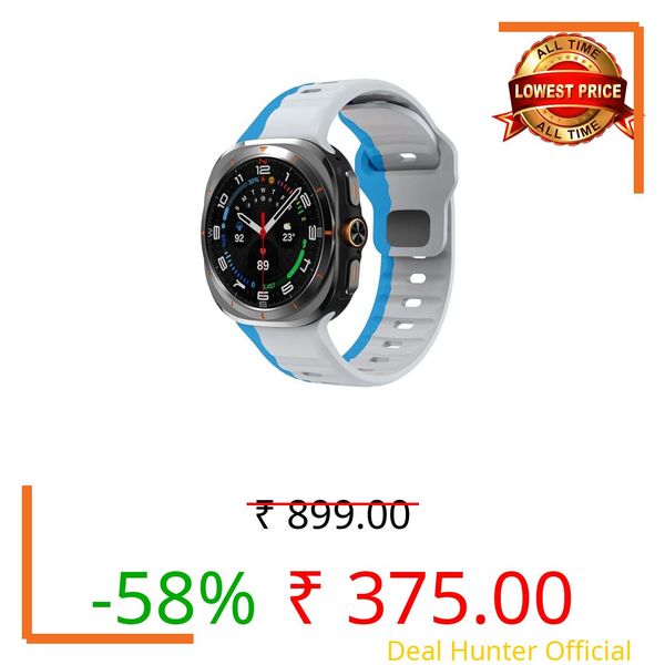 No Gap Band Compatible with Samsung Galaxy Watch Ultra Strap Silicone Soft Wristband Sport Replacement Strap Men Women (Grey and Blue/No Watch)