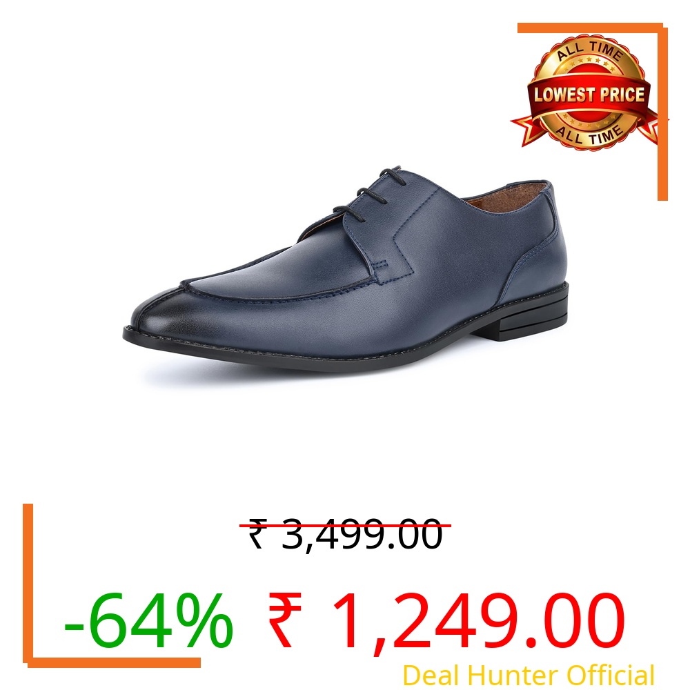 LOUIS STITCH Derby Formal Shoes for Men | Lace-Up Front Cut | Ideal for Business, Casual, Parties | Solid Design in Federal Blue | UK Size 11 (LSRGFC)