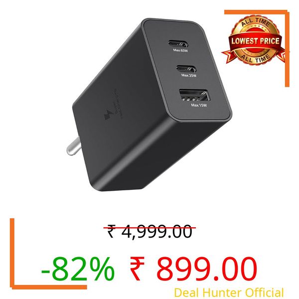 Original 65W 3 Port Multi Port with SuperFast Charging Technology Adapter Compatible for Sam Sung S23 Ultra,S23 Plus,S23,S22 Ultra,S22 Plus,S22,S20FE,A72,A52,A32,F23,F62,M51 (SPP162)