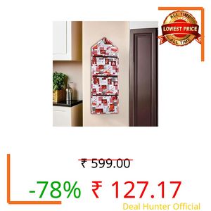 Kuber Industries Wall Hanging Closet Organizer for Wardrobe with 3 Pockets & Zip | Letter Holder, Socks & Tie Storage Pouches | Dil Design - White