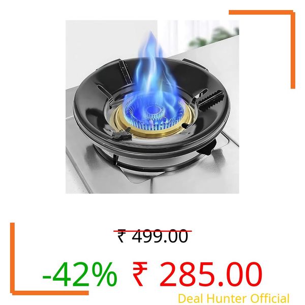 THE SR BRAND Black Gas Saver Burner Stand (4 Legs Supported For Indian Gas) 0.7Mm(Pack Of 1) Black-Metal