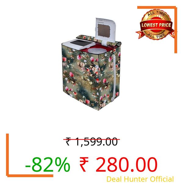 MOGNE FAB Washing Machine Cover Compatible for LG Semi-Automatic 9KG (P9041SGAZ) Green.