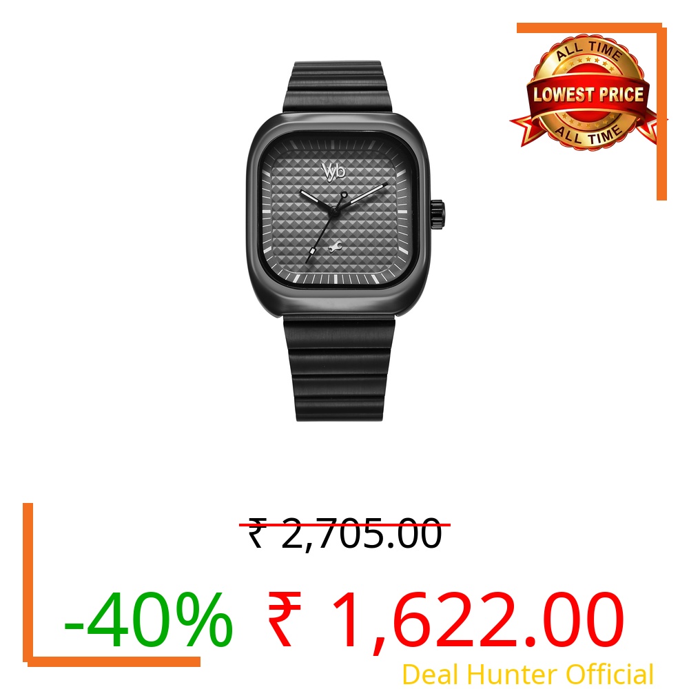 Fastrack Vyb Quartz Analog Blue Dial Steel Sheet Metal Strap Watch for Men-FV30001QM01W