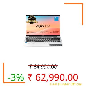 Acer Aspire Lite 12th Gen Intel Core i5-12450H Premium Laptop(Win11Home/12GB RAM/512GB SSD/Intel UHD Graphics) AL15-52H, 39.62cm(15.6") FHD IPS Display, Backlit Keyboard, Pure Silver, 1.7KG