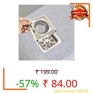Decorcrafts Sink Strainer Kitchen Drain Basin Basket Filter Stopper Drainer (Square Steel Jali)