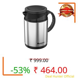 Mumma's LIFE Insulated Steel Flask | Insulated Tea Pot Kettle Thermos Water Jug | Hot & Cold | Leak-Proof Lid | Thermoware | Food Grade Plastic | High Grade Stainess Steel | (1500ML)