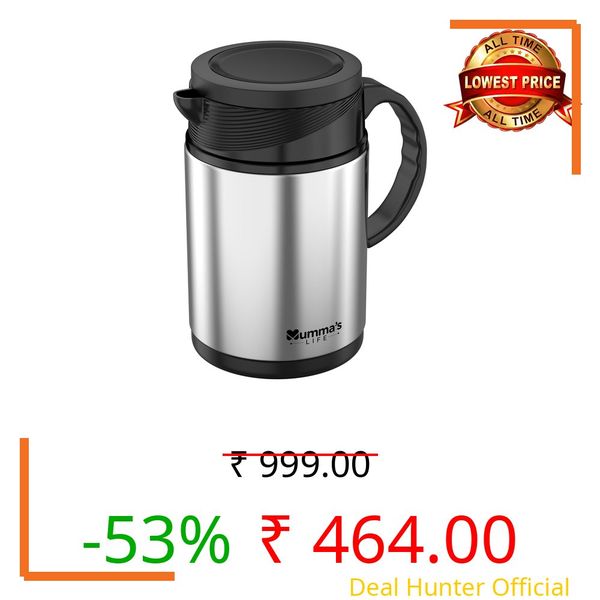Mumma's LIFE Insulated Steel Flask | Insulated Tea Pot Kettle Thermos Water Jug | Hot & Cold | Leak-Proof Lid | Thermoware | Food Grade Plastic | High Grade Stainess Steel | (1500ML)