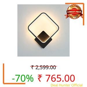 EMNDR Acrylic LED Indoor Wall Lamp 14W, Black Square Modern Indoor Wall Light Three Types of Dimmable, RA?85 Wall Lamp Perfect for Bedroom Living Room Corridor Stairs