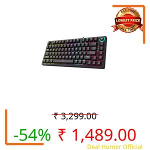 EvoFox Katana X2 TKL Mechanical Gaming Keyboard | 3‑Pin Replaceable Clicky Blue Switches, Dynamic Backlighting, All Keys Anti‑Ghosting, Volume Knob, Copilot, Xbox Gamebar, Screenshot & More (Black)