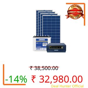 Luminous Solar NXG 1150 with LPTT12200H 200Ah 72 Months Warranty and 2pcs of 170w Solar Panel