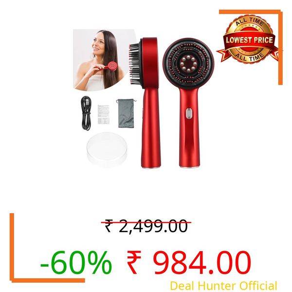 3 in 1 Electric Scalp Massaging Brush with IPX7 Waterproof,Cordless Red Light Hair Massager,Scalp Massage Comb,Hair Oil Applicator,Massager for Stimulates Hair Growth(Red)