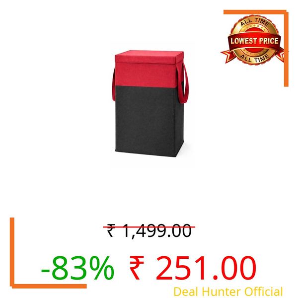 BB BACKBENCHERS 78Ltr Large Laundry Bag with Lid | Multi-Purpose Foldable Storage Organizer for Clothes, Toys & Stationery | Collapsible Hamper Basket with Carry Handles | Waterproof Box | Red Black