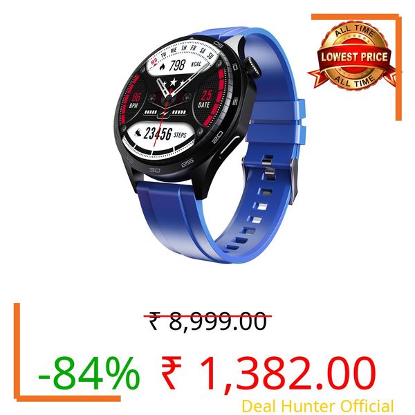 Boat Enigma Radiant Luxury Watch for Man w/1.43"(3.63 cm) AMOLED Display, AOD, Premium Metal Build, Round Dial, 200+Watch Faces, Upto 7 Days Battery Life, Fitness smartwatch for Men (Deep Blue)