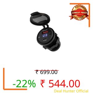 Portronics Spark 51W Multi-Vehicle Phone Charger, 33W Type-C Power Delivery, 18W USB Fast Charging, Type-C & USB Dual Output, for Motorcycles & Scooters