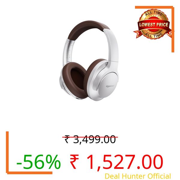 Amazon Basics Pro Series Wireless Noise Cancelling ANC Over Ear Headphone | Bluetooth Headset | USB Charging | 10 m Paring Distance | 74 Hours Battery Life | 40 mm Drivers | IPX4 Rated (Silver)