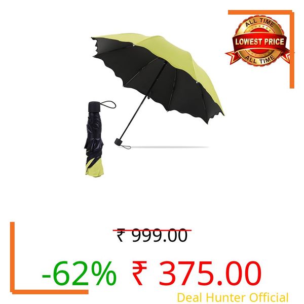 Kraptick Printed Travel Umbrella for Rain, Wind Proof, Water-Proof Umbrella for Boys/Girls/Kids (Green) (MFP1107)