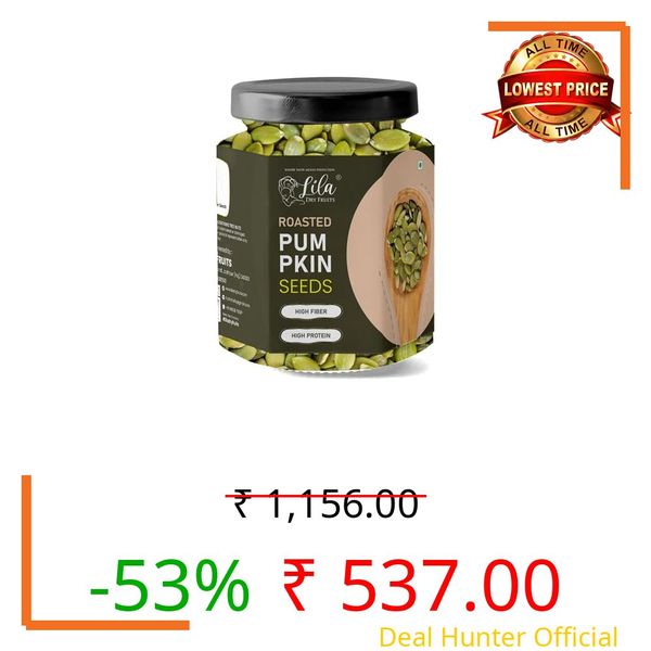 LILA DRY FRUITS Roasted Pumpkin Seeds 1 Kg | Crunchy Healthy Snack Protein Rich Seeds for Daily Nutrition | Premium Pumpkin Seeds for Snacking & Cooking Perfect for Gifting