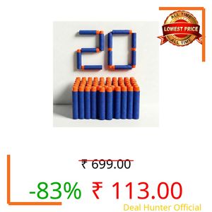 Verat Foam Bullet Dart Bullets for Strike Elite Guns Darts for N-Strike Elite Series Blasters Soft Refill/Nerf Bullets/Nerf Gun Ammo/Foam Blaster (Blue, 20 Pcs)