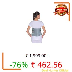 Asmofit Lumbar Sacral Belt for Lower Back Pain Relief | Adjustable Back Support Belt for Waist Support & Injury Recovery | Lumbo-Sacral Belt for Men & Women-Grey (28-44 Inches, Universal)