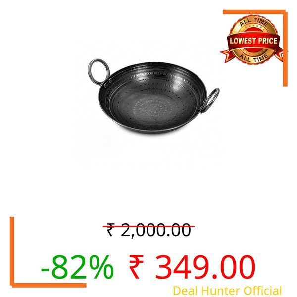 R S IRON Heavy Bottom Stainless Steel Kadai for Cooking | Iron Kadai for Deep Frying | Nonstick Induction Kadai | Biryani Pot for Perfect Cooking (500 MI)