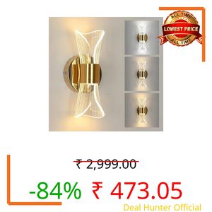 kinis Acrylic 10Watt Curvy Style 3 Color(WH/WW/NW) LED Wall Light for Living Room, Home Lamps for Bedroom,LED Wall Scone for Decoration, Decor Lamp for Home Wall, LED Wall Lamp