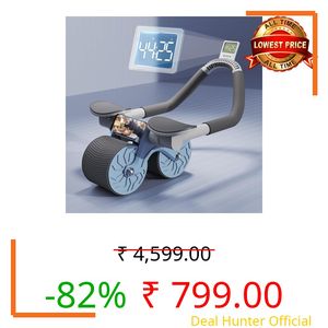 2024 New Ab Roller Wheel with Knee Mat &Timer, Automatic Rebound Abdominal Wheel, Ab Abdominal Exercise Roller with Elbow Support, Abs Workout Equipment Ab Exercise Roller for Women Men