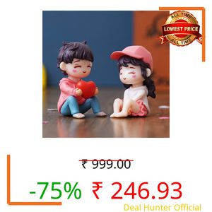 eCraftIndia Valentine Gift for Girlfriend Boyfriend Plastic Miniature Cute Romantic Couple Statue Boy Giving Heart to Girl Showpiece Valentine Day Gift for Husband Wife Her Valentines Decoration Item