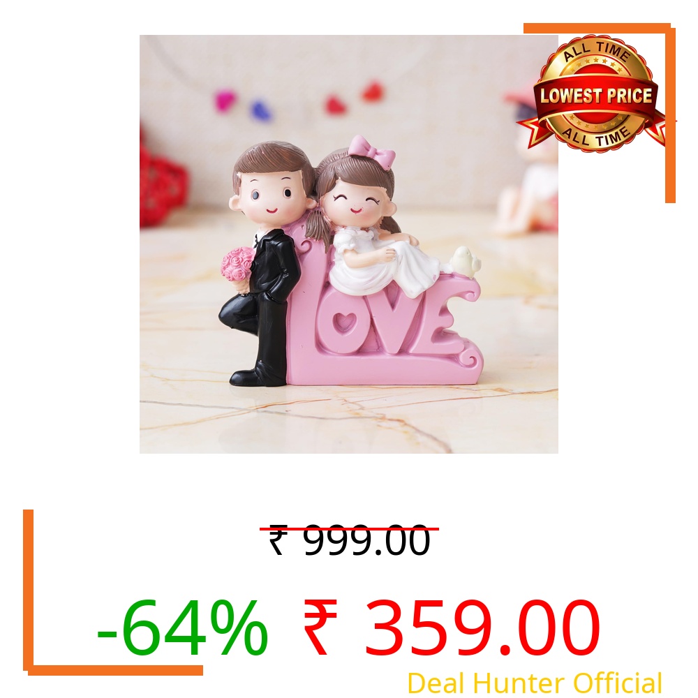 eCraftIndia Valentine Gift for Girlfriend Boyfriend | Love Cute Couple Statue Decorative Showpiece (Resin, Multicolor)| Valentine Day Gift for Husband Wife Her Him | Valentine Day Decoration Items