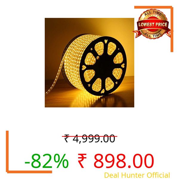 Desidiya ® 30 Meter LED Rope Light for Decoration-Waterproof Decorative Lights,Cove Light for Ceiling | LED Pipe Light for Home Decor | Led Strip Lights for Diwali Decoration,Birthday (Warm White)