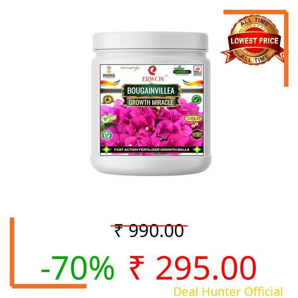 Erwon® Bougainvillea GROWTH MIRACLE Fertilizer, Fast Action Organic Granules for rapid Growth and Heavy Flowering. (900 gm)
