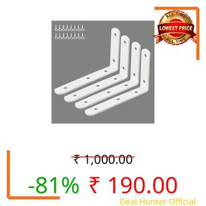 Homestead Decor Wall Bracket for Shelves and Home Decor, Metal L Angle with Matching Screws - Pack of 4 (6'' x 4'')