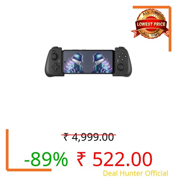 HMD Gaming Outfit for HMD Fusion | Gamepad with 18 Buttons, Turbo Mode, 3.5mm Audio Jack, Smart Pins Connection for Ultra Low Latency | Compatible with Android TV & Android smartphones with OTG Support via USB-C | No Software Needed
