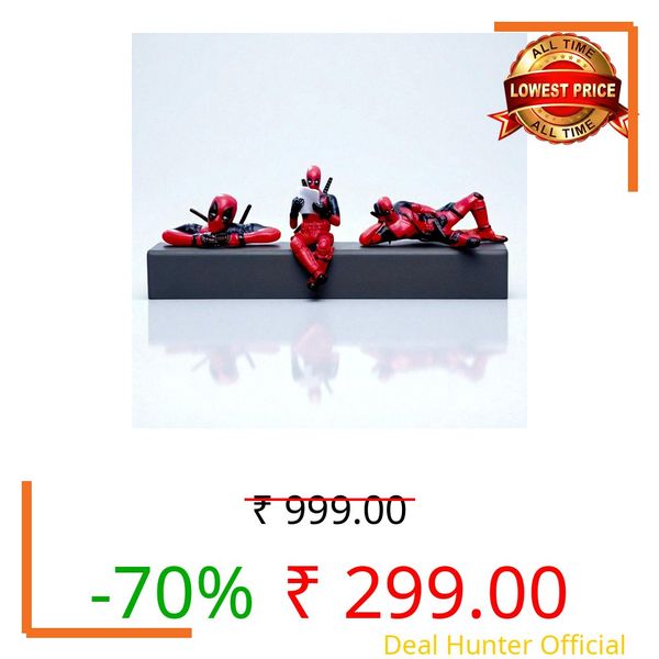 YOURKARTS.COM PVC Action Figure Set of 3 – Desk Display for Office & Car Dashboard Decoration – Red Suit Edition Premium Detailing | car Accessories 2025