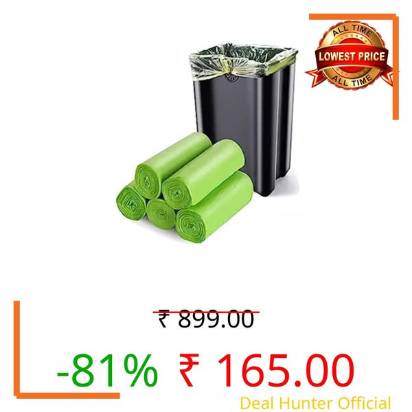 Biodegradable Garbage Bags Large Size (63×76 cm) (Pack Of 3) (45 Bags) Dustbin Bags For Home Office Hotels