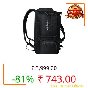 45L FlexForce: All-in-One Travel, Trekking, Duffel Bag, Sports & Gym Bag (Black)