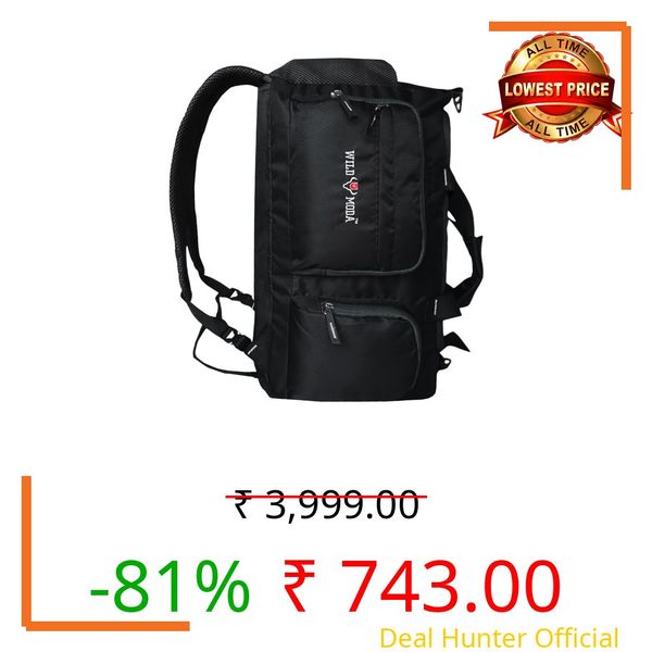 45L FlexForce: All-in-One Travel, Trekking, Duffel Bag, Sports & Gym Bag (Black)