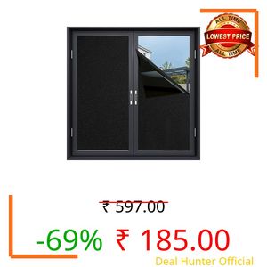 WOO Home Frosted Glass Window Film & Stickers (24 X 36 Inchs) Privacy Window Cover for Home & Office - Easy Apply, UV Protection, Removable Decorative Film (Blackout Black 2 X 3 SQFT)