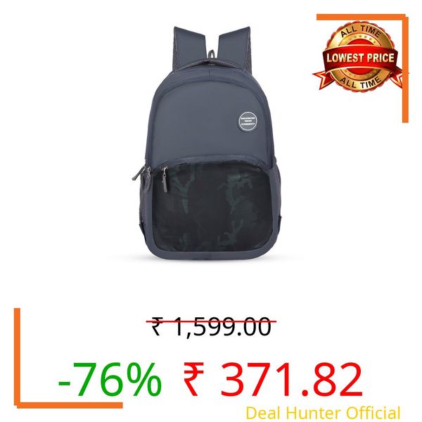 Priority Ignis 008 19inch Large School & College Backpack With Rain Cover | Casual Backpack with 2 Compartment and 2 Front Pockets | Daypack for Boys/Girls | Travel Backpack | Dark Grey