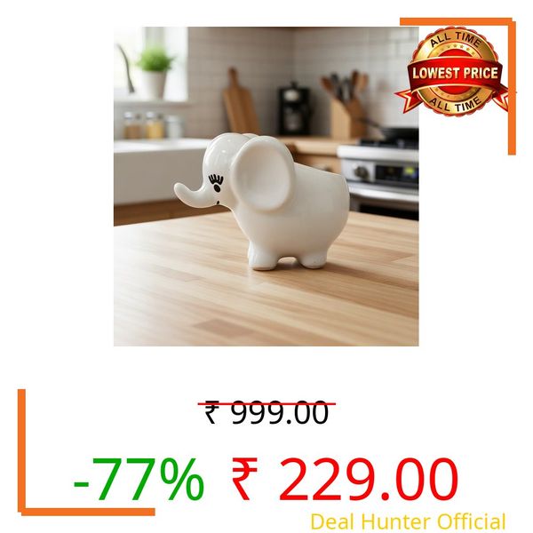 Bliss Hohm Elephant Ceramic Flower Pot for Home Decor and Gifting, White Flower Vases for Living Room & Office Decor, Decoration Items, Showpieces (White Elephant)