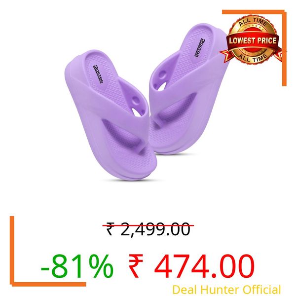 DOCTOR HEALTH SUPER SOFT Women's Purple Flip-Flops Slippers | Flip-Flops | Women's & Girl's Slippers | Comfortable & Lightweight | Soft Foot Massager | All Day Wear Flip-Flops Slipper, 8 UK