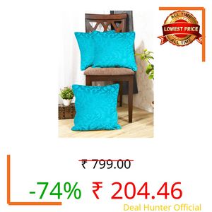 STARNSTYLE Velvet Decorative Cushion Cover 16x16 Inch - Set of 3, Soft Solid Damask Square Throw Pillow Covers for Sofa, Living Room or Home Decor - 40x40 cm