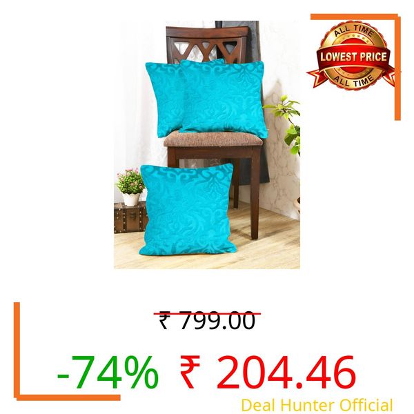 STARNSTYLE Velvet Decorative Cushion Cover 16x16 Inch - Set of 3, Soft Solid Damask Square Throw Pillow Covers for Sofa, Living Room or Home Decor - 40x40 cm