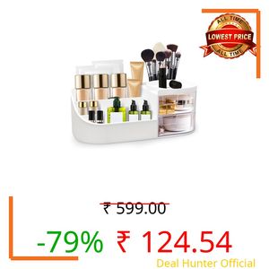 Anshri Desk Makeup Brush Organizers Box and Makeup Organizers for Desk Desktop Storage Stationery Supplies Cute Pencil Cup Pot for Office School Home Makeup Storage Box (White)